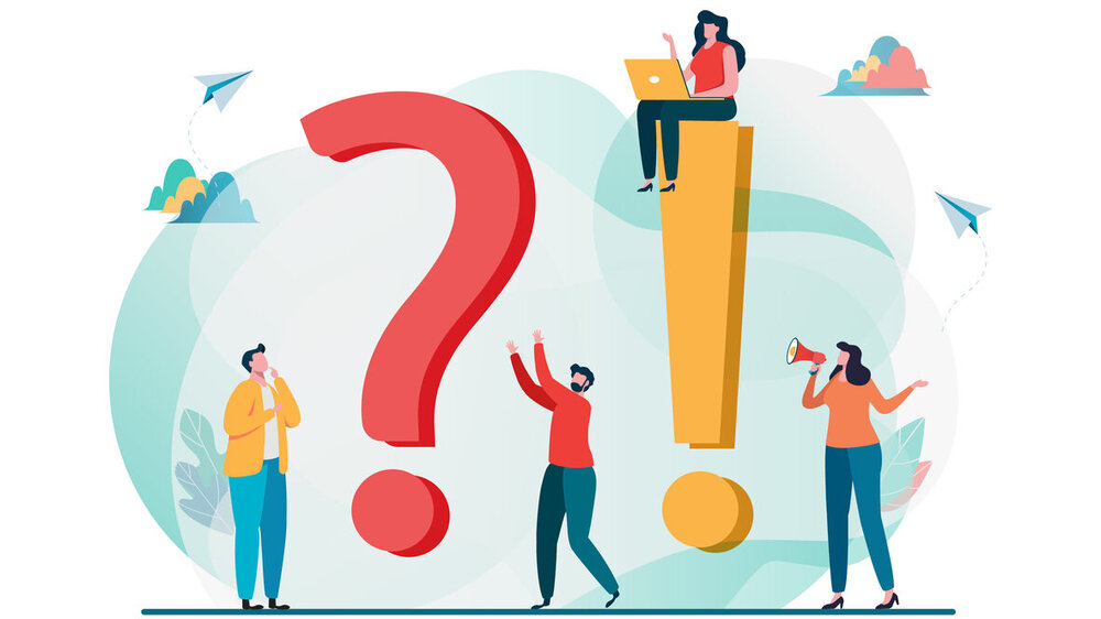 © iStock.com/sunanman Flache Zeichentrickfigur mit Fragezeichen